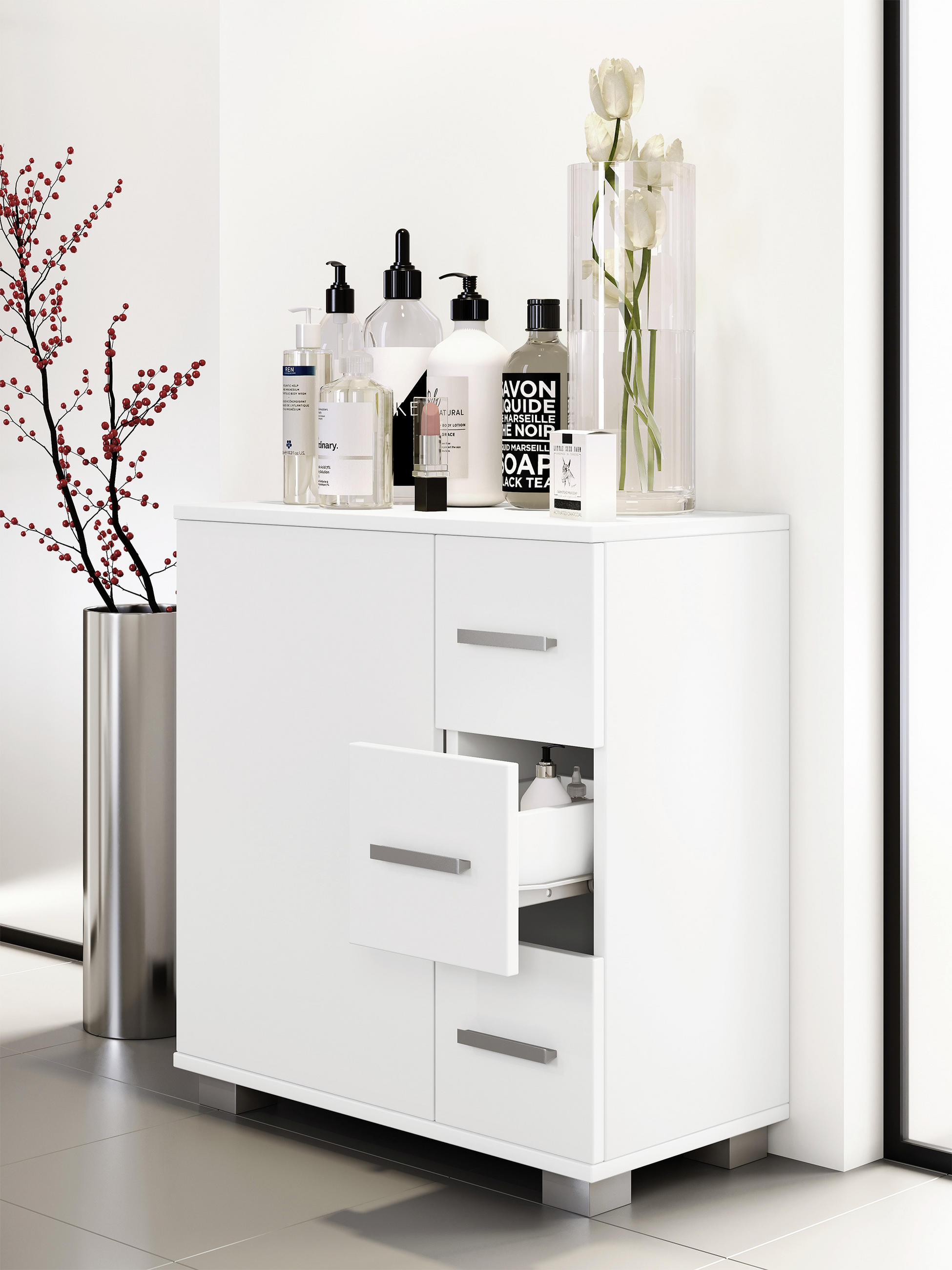 UNTERSCHRANK in - Weiss/Grau, Modern, Holzwerkstoff/Kunststoff (60/65/30,4cm) - MID.YOU