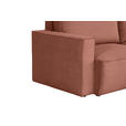 ECKSOFA Rostfarben Feincord  - Rostfarben/Schwarz, KONVENTIONELL, Kunststoff/Textil (242/151cm) - Carryhome