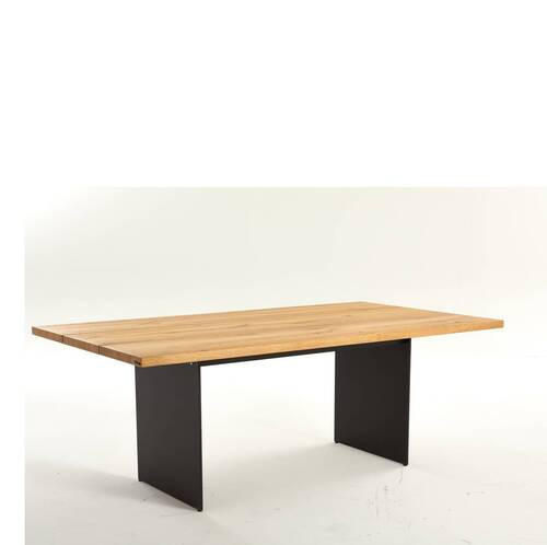 ESSTISCH Eiche furniert rechteckig Anthrazit, Eichefarben  - Eichefarben/Anthrazit, Design, Holz/Metall (200/110/75cm) - Venjakob