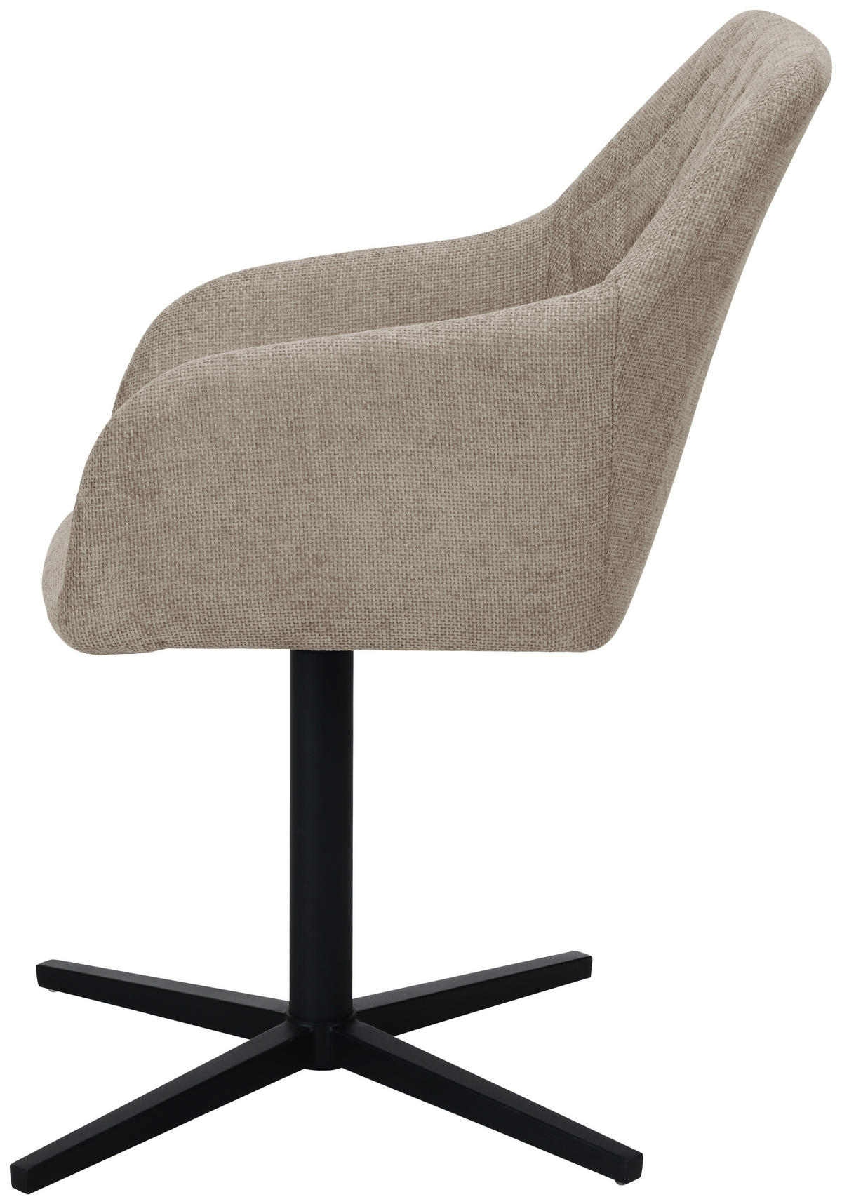 ARMLEHNSTUHL  in Eisen Leinenoptik  - Taupe/Schwarz, MODERN, Holz/Textil (54/84/61cm) - Livetastic