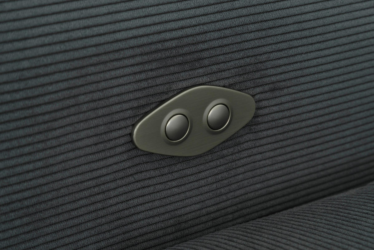 ECKSOFA in Feincord Anthrazit  205/280 cm  - Anthrazit/Schwarz, Design, Textil/Metall (205/280cm) - Xora