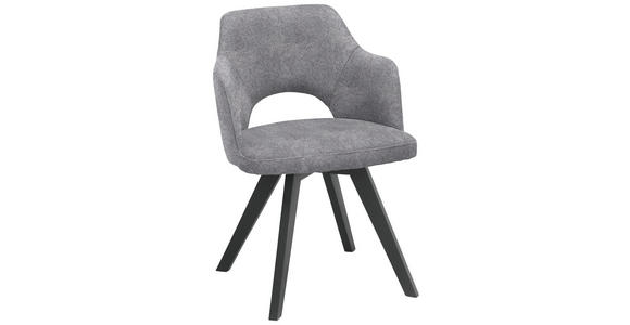 ARMLEHNSTUHL in Webstoff - Schwarz/Grau, Design, Holz/Textil (53/81/60cm) - Venda