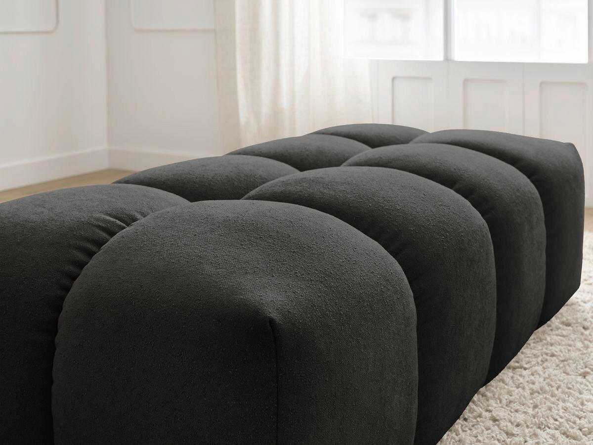 HOCKER EVEREST Struktur Schwarz  - Schwarz, MODERN, Kunststoff/Textil (140/70/40cm)