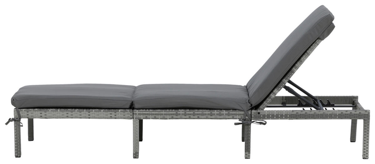 SONNENLIEGE 59/84/198 cm  - Grau, KONVENTIONELL, Kunststoff/Textil (59/84/198cm) - Gardenson