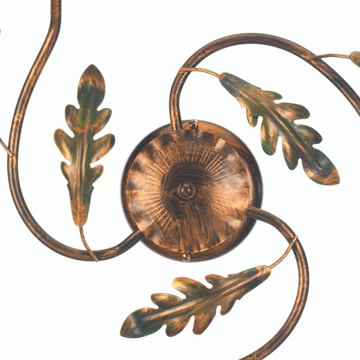 DECKENLEUCHTE 50/50/20 cm   - Bronzefarben/Olivgrün, ROMANTIK / LANDHAUS, Glas/Metall (50/50/20cm)