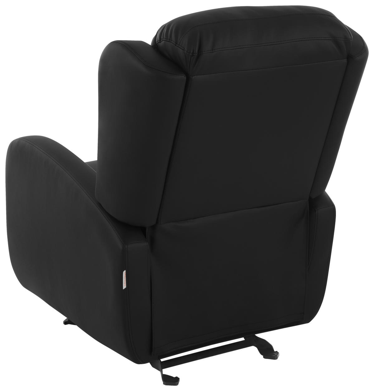 RELAXSESSEL Lederlook    - Schwarz, KONVENTIONELL, Textil/Metall (75/107/97cm) - MID.YOU
