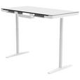 SCHREIBTISCH höhenverstellbar  - Weiß, Design, Holzwerkstoff/Kunststoff (160/80/73-118cm) - Novel