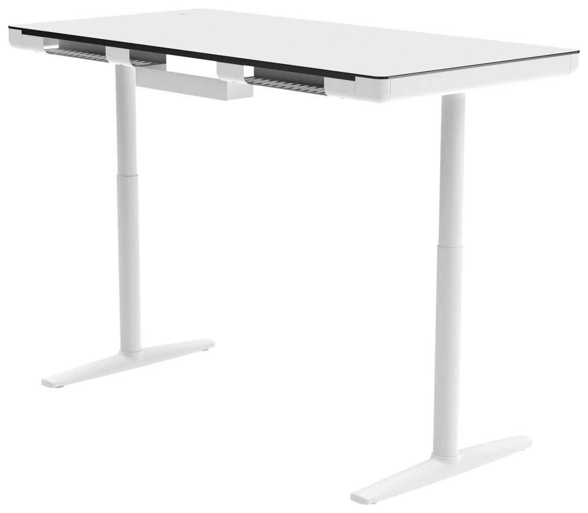 SCHREIBTISCH 160/80/73-118 cm  in Weiß  - Weiß, Design, Holzwerkstoff/Kunststoff (160/80/73-118cm) - Novel