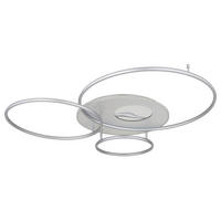 LED-DECKENLEUCHTE 126,4/105,3/13 cm   - Silberfarben/Weiß, Design, Kunststoff/Metall (126,4/105,3/13cm) - Globo