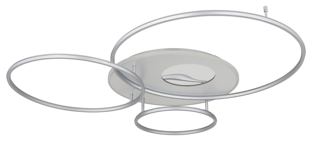 LED-DECKENLEUCHTE 126,4/105,3/13 cm   - Silberfarben/Weiß, Design, Kunststoff/Metall (126,4/105,3/13cm) - Globo