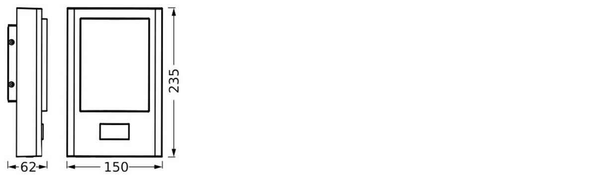 LED-AUßENLEUCHTE 15/6,2/23,5 cm   - Dunkelgrau, Basics, Kunststoff/Metall (15/6,2/23,5cm) - Osram