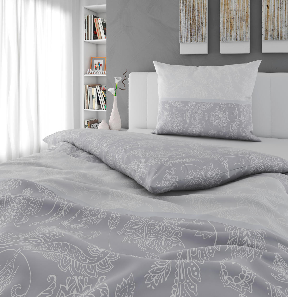 BETTWÄSCHE Satin 140/220 cm  - Grau, Textil (140/220cm) - Novel