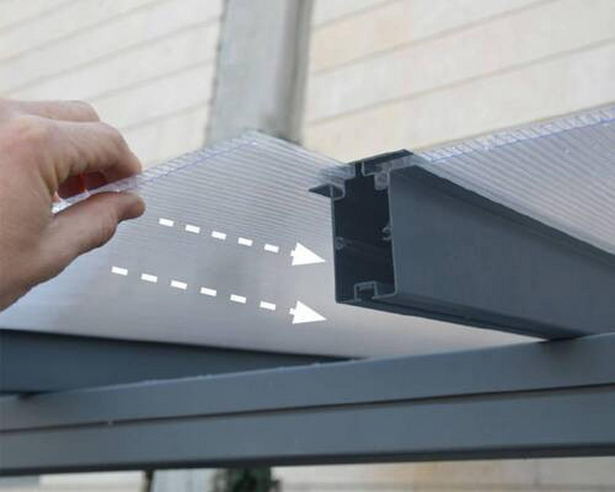 TERRASSENÜBERDACHUNG 670/257/230 cm   - Grau, Basics, Metall (670/257/230cm)