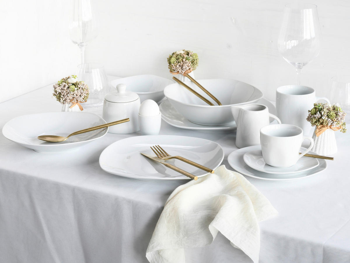 KOMPLETT SERVIS Square 62 delar  - vit, Trend, keramik - Creatable