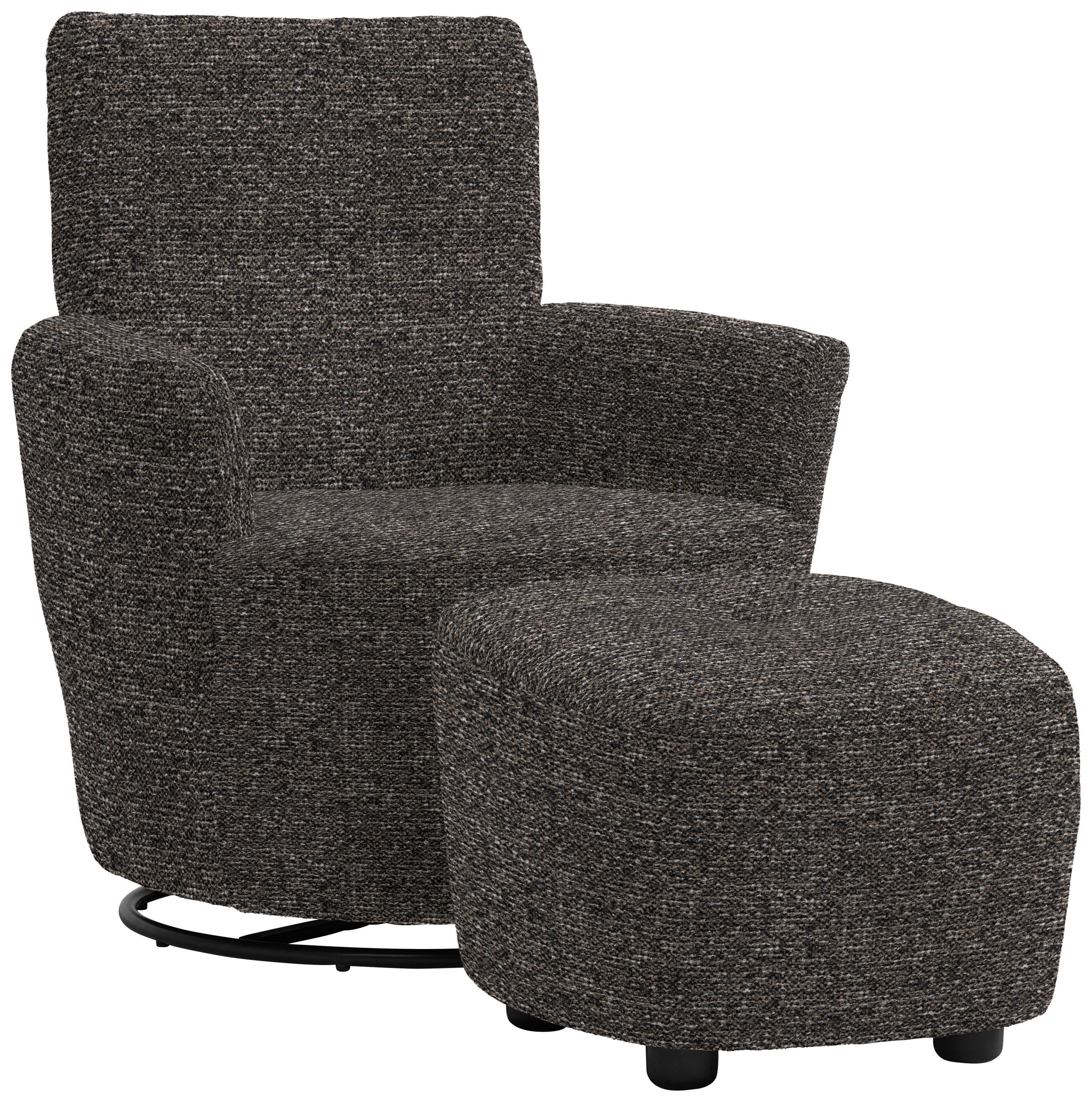 SESSEL in Chenille, Flachgewebe Dunkelgrün, Dunkelgrau  - Dunkelgrün/Dunkelgrau, Design, Textil/Metall (81/92/84cm) - Xora