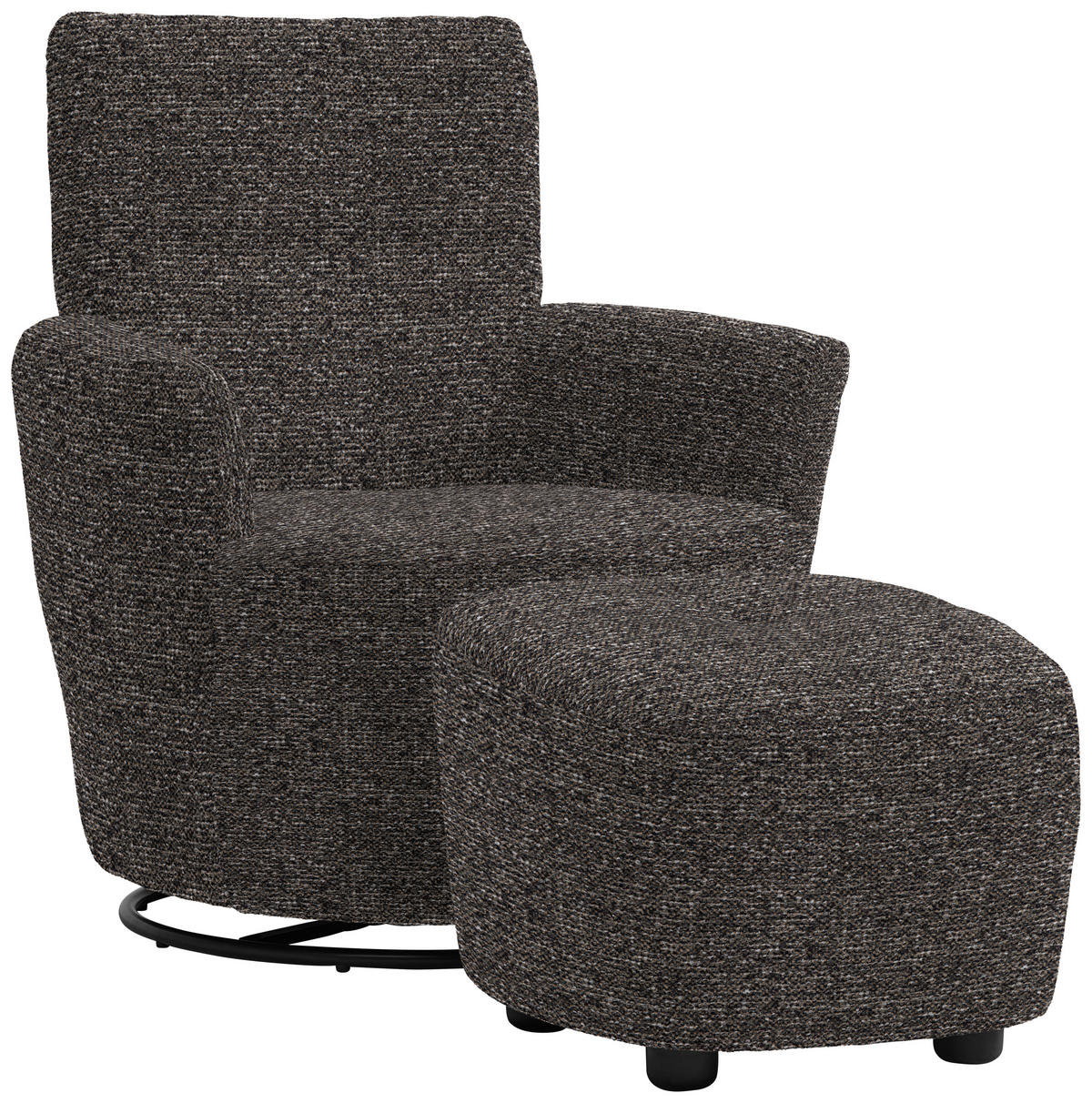 SESSEL in Chenille, Flachgewebe Dunkelgrün, Dunkelgrau  - Dunkelgrün/Dunkelgrau, Design, Textil/Metall (81/92/84cm) - Xora