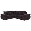 ECKSOFA in Velours Dunkelbraun  - Chromfarben/Dunkelbraun, Konventionell, Kunststoff/Textil (247/247cm) - Carryhome
