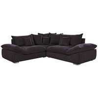 ECKSOFA in Velours Dunkelbraun  - Chromfarben/Dunkelbraun, Konventionell, Kunststoff/Textil (247/247cm) - Carryhome