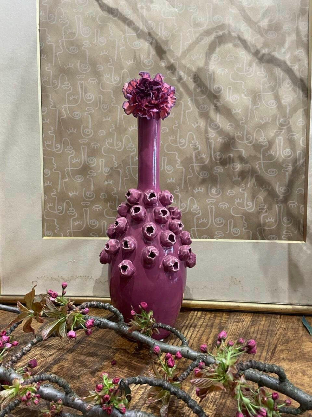 VAZA     keramika  - pink, Osnovno, keramika (12/36cm)