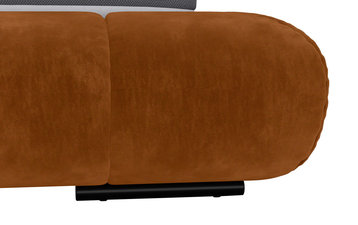 POLSTERBETT 180/200 cm,  in Braun,  - Schwarz/Braun, Design, Textil/Metall (180/200cm) - Belluti