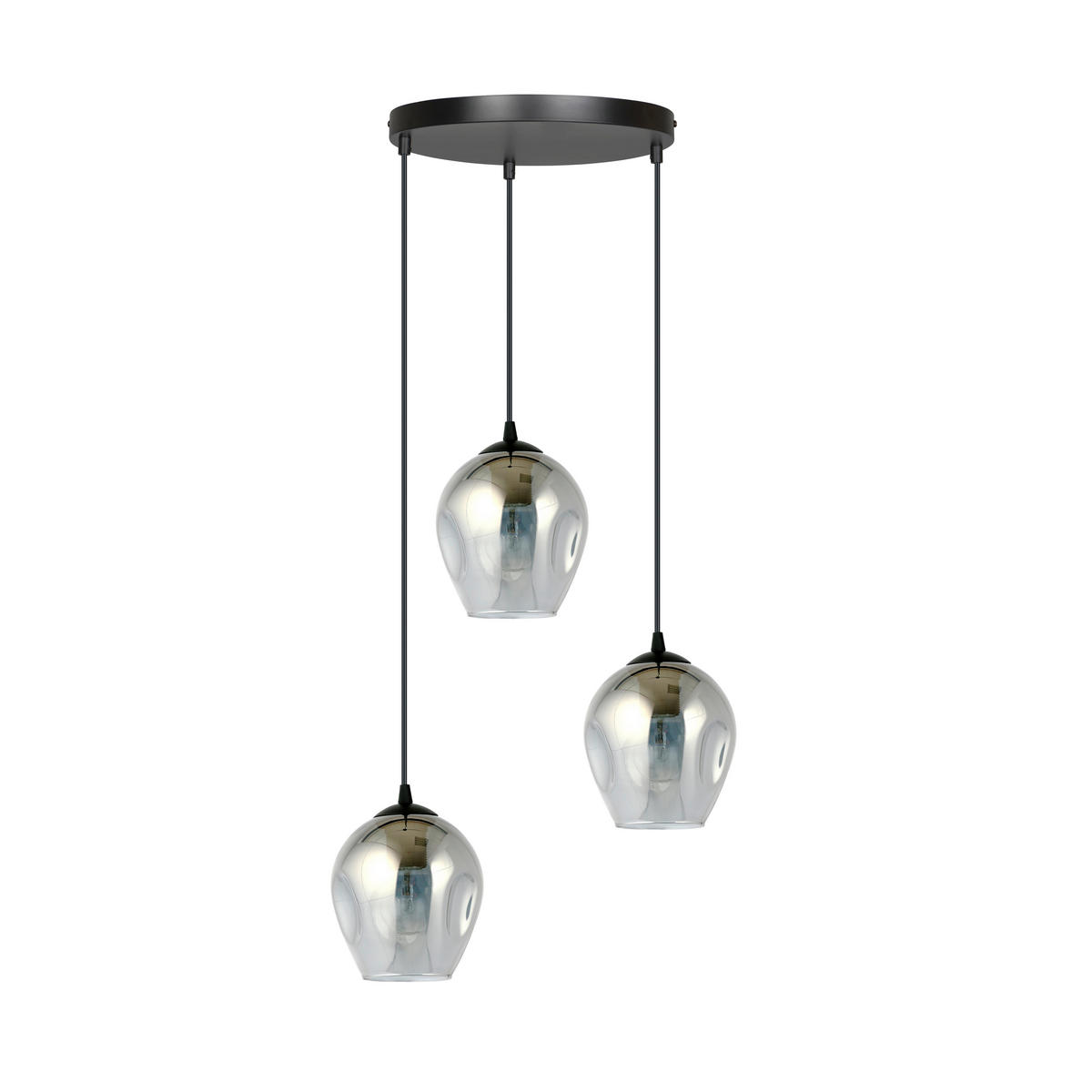 HÄNGELEUCHTE  40/40/100 cm    - Schwarz, KONVENTIONELL, Glas/Metall (40/40/100cm)