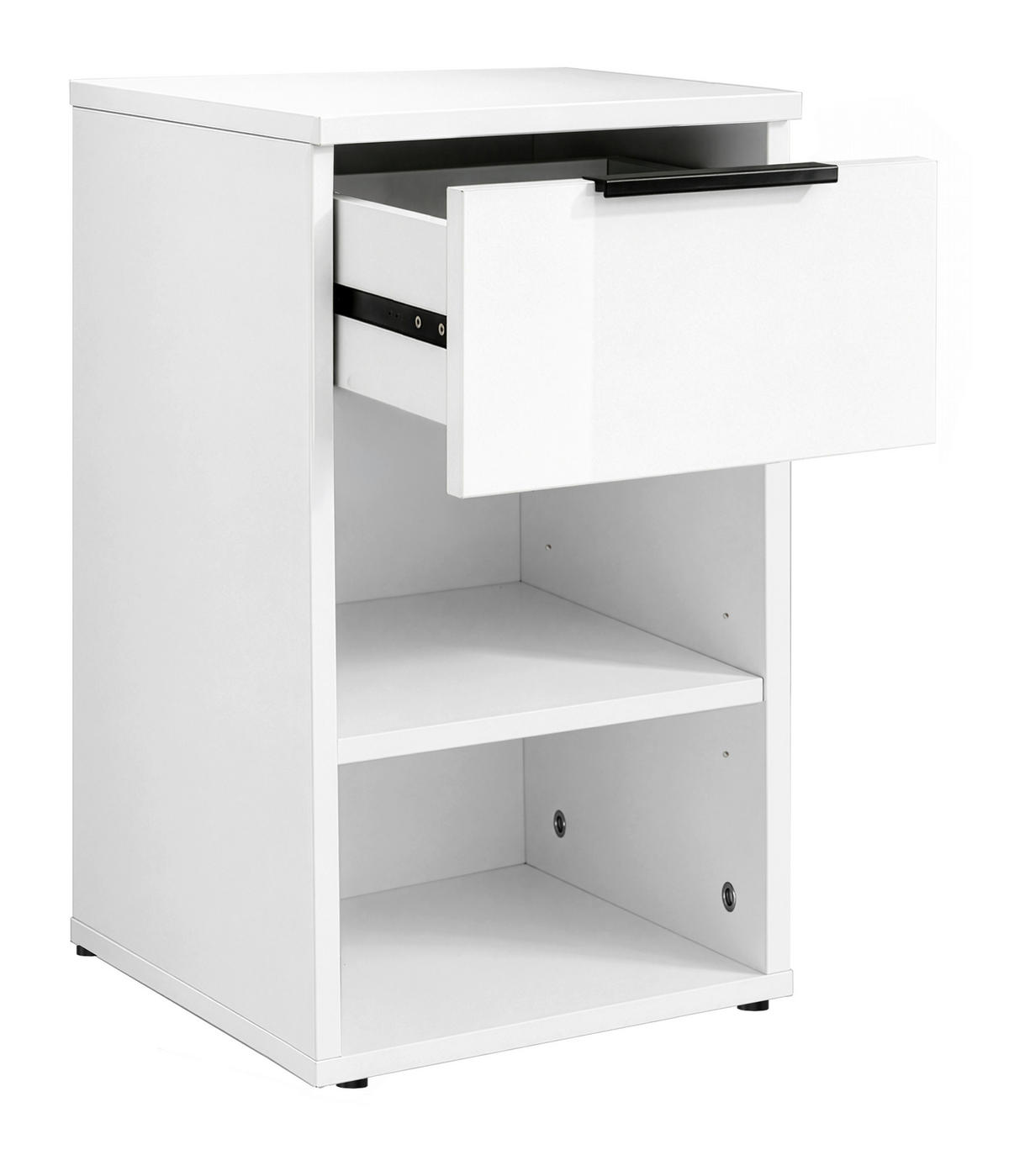 NOĆNI STOČIĆ bela visoki sjaj  - bela visoki sjaj/crna, Moderno, metal/pločasti materijal (30/56/35cm) - Ti'me
