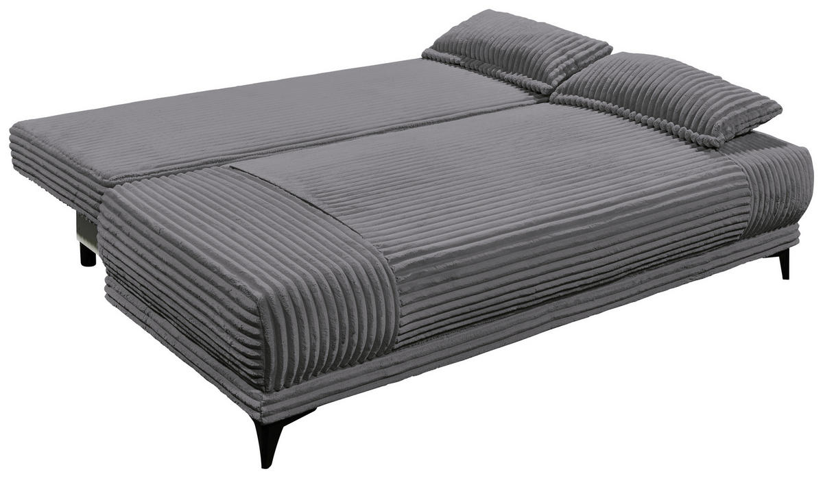 SCHLAFSOFA  mit Cord Anthrazit  - Anthrazit/Schwarz, KONVENTIONELL, Kunststoff/Textil (211/96/105cm) - Carryhome