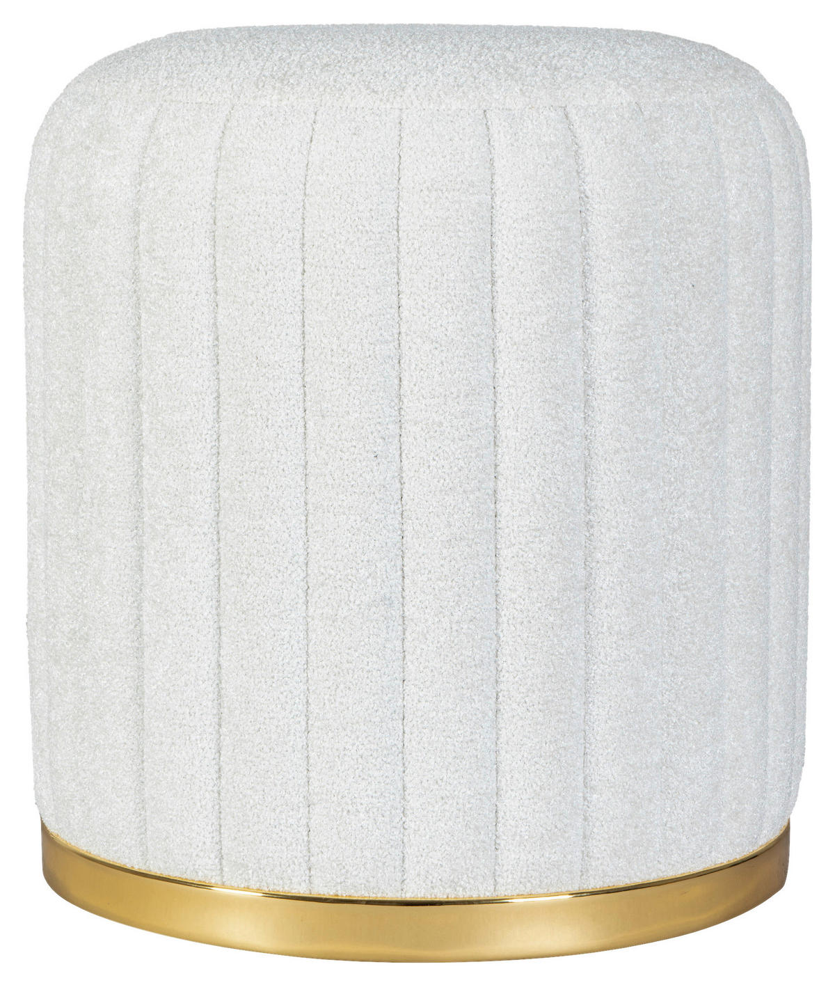 TABURET, textil, 43/46 cm - bílá/barvy zlata, Design, kov/textil (43/46cm) - MID.YOU