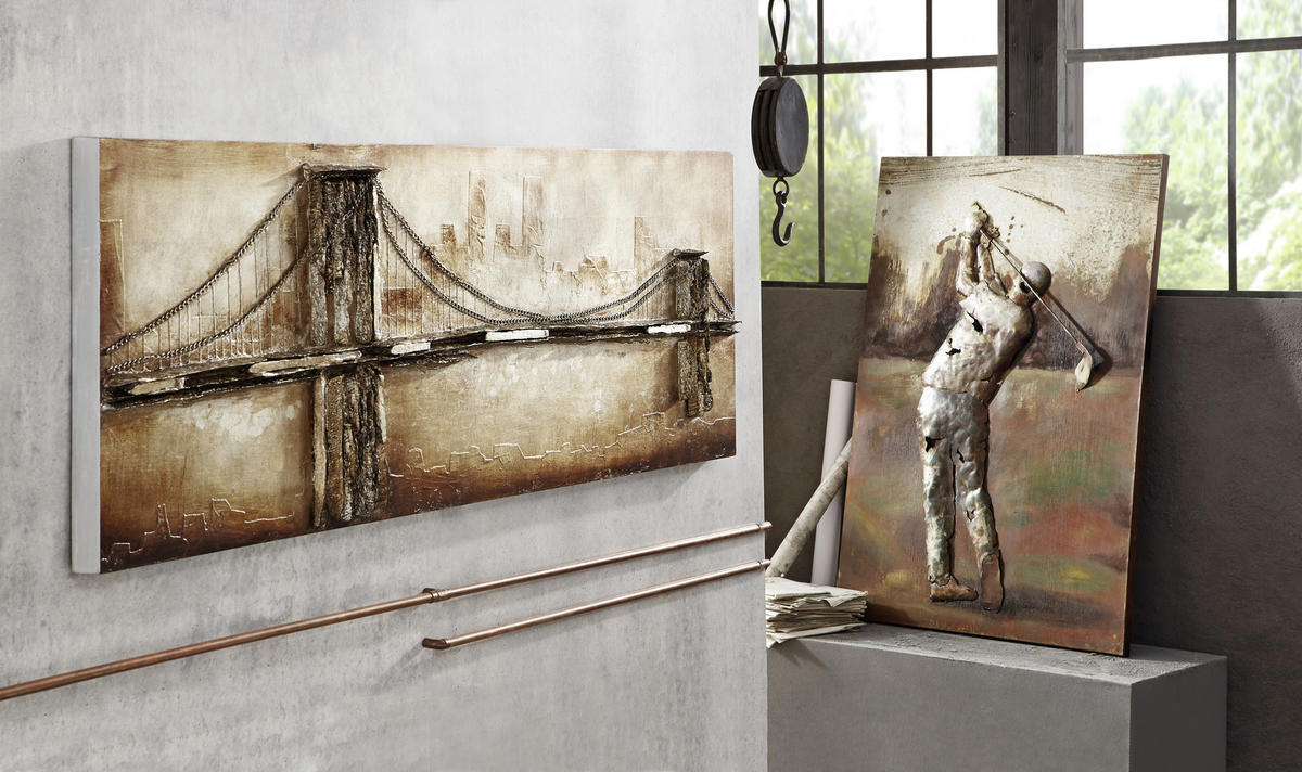 OBJEKTBILD Brücken 160/55 cm  - Silberfarben/Goldfarben, Design, Holz/Kunststoff (160/55cm) - Monee