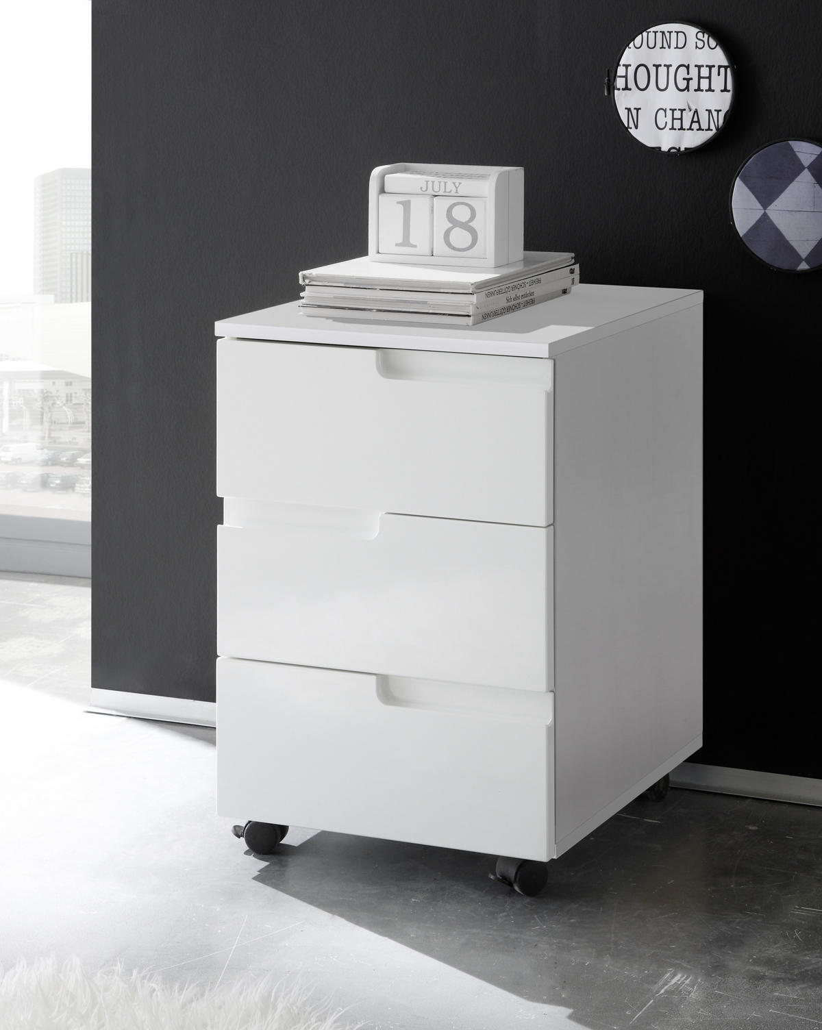 LADIČAR NA KOTAČIĆIMA  bijela  - bijela, Design, drvni materijal (40/60/45cm) - Xora
