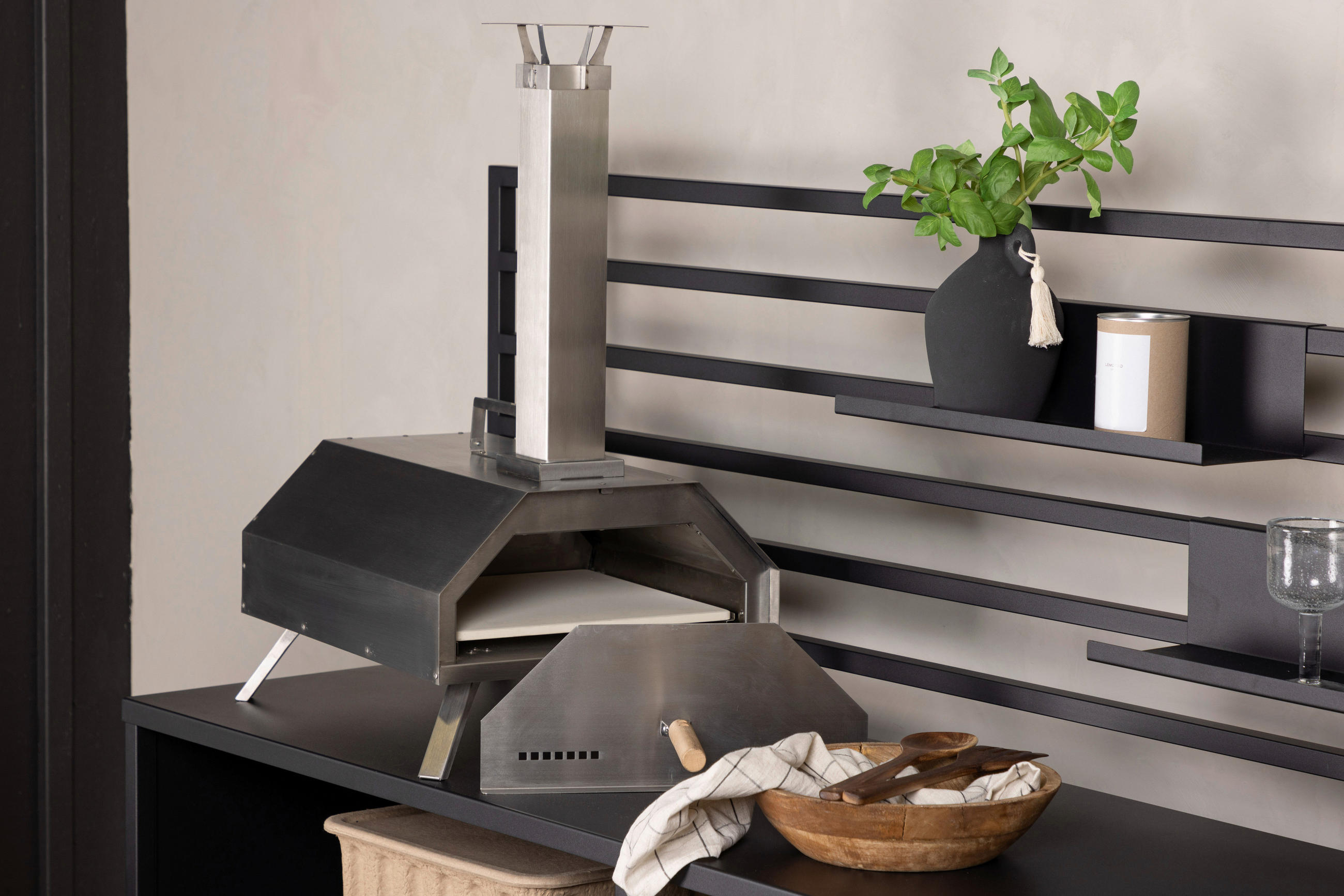 PIZZAOFEN  - Silberfarben, KONVENTIONELL, Metall (76,4/68,1/40cm) - Gardenson