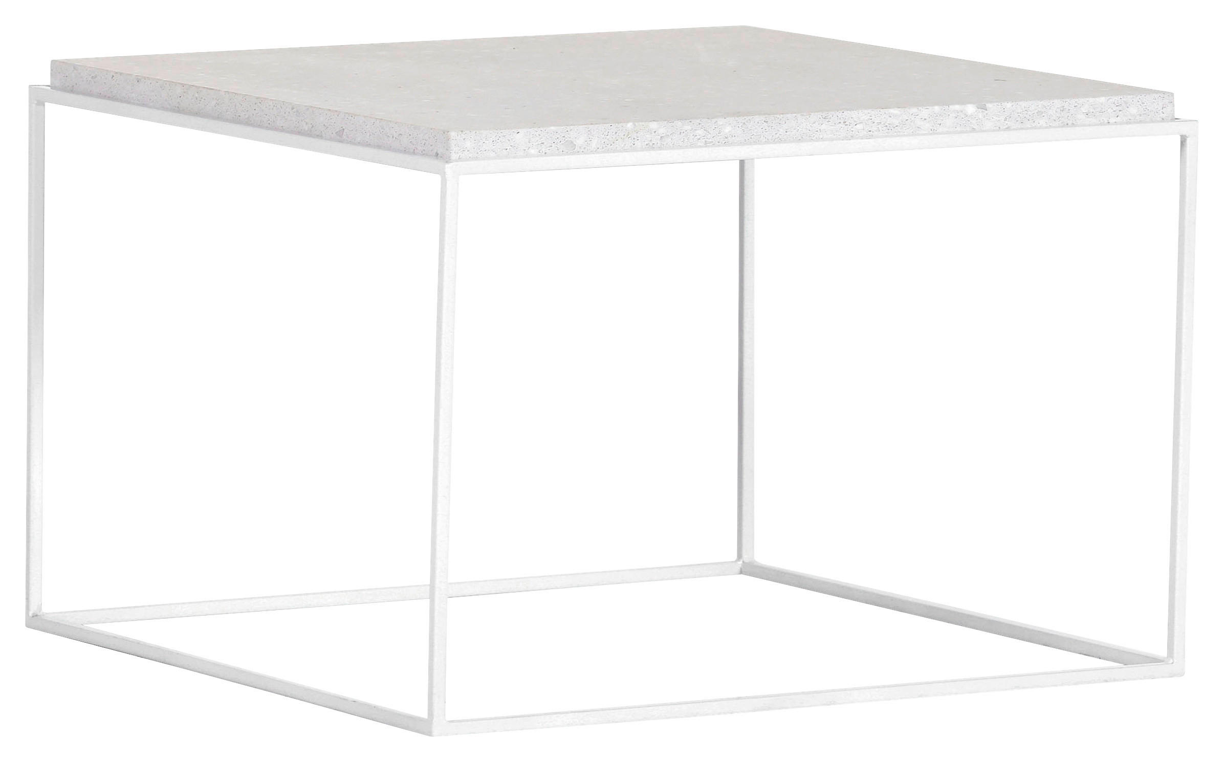 COUCHTISCH 60/60/40 cm rechteckig Weiß  - Weiß, Trend, Stein/Metall (60/60/40cm) - Boxxx