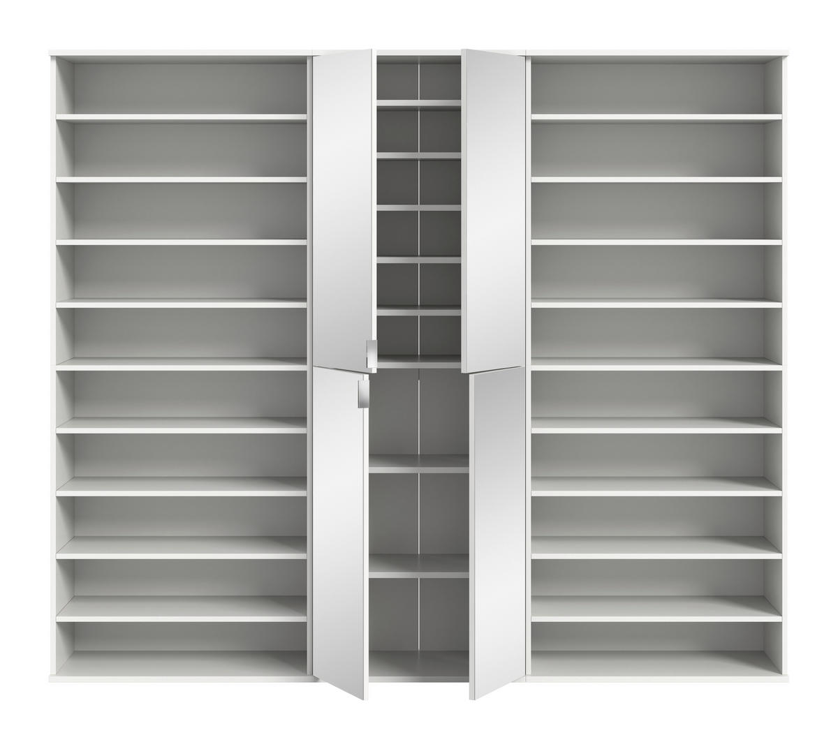 GARDEROBE 3-teilig 222/193/34 cm  - Weiss Hochglanz/Weiss, Design, Holzwerkstoff (222/193/34cm) - Livetastic