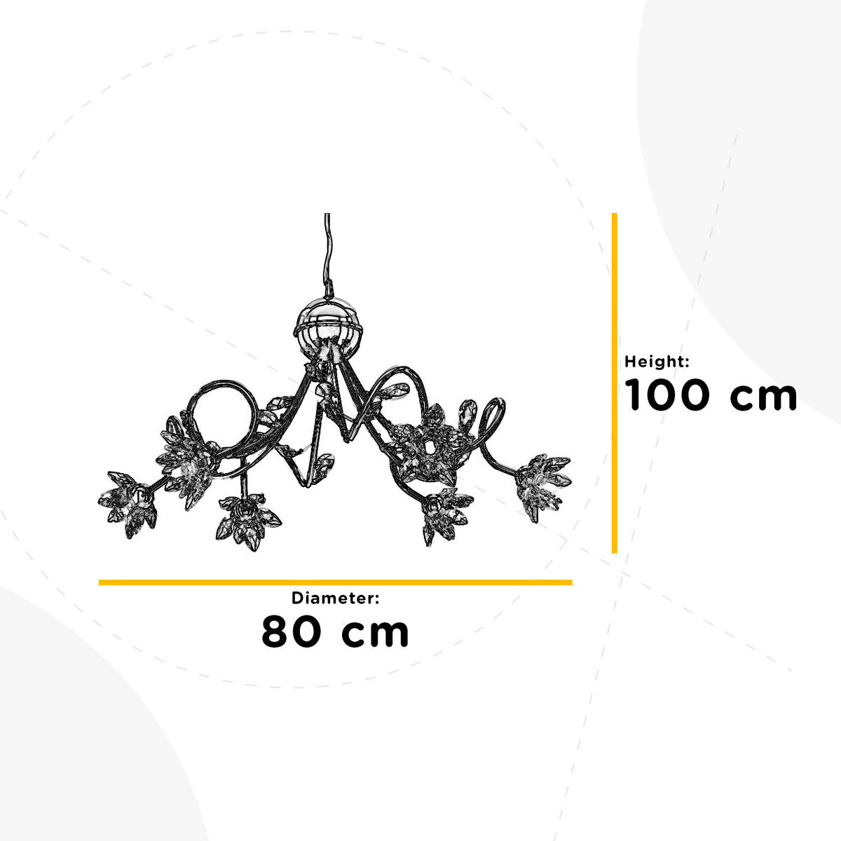HÄNGELEUCHTE 80/100 cm   - Chromfarben, KONVENTIONELL, Glas/Metall (80/100cm)