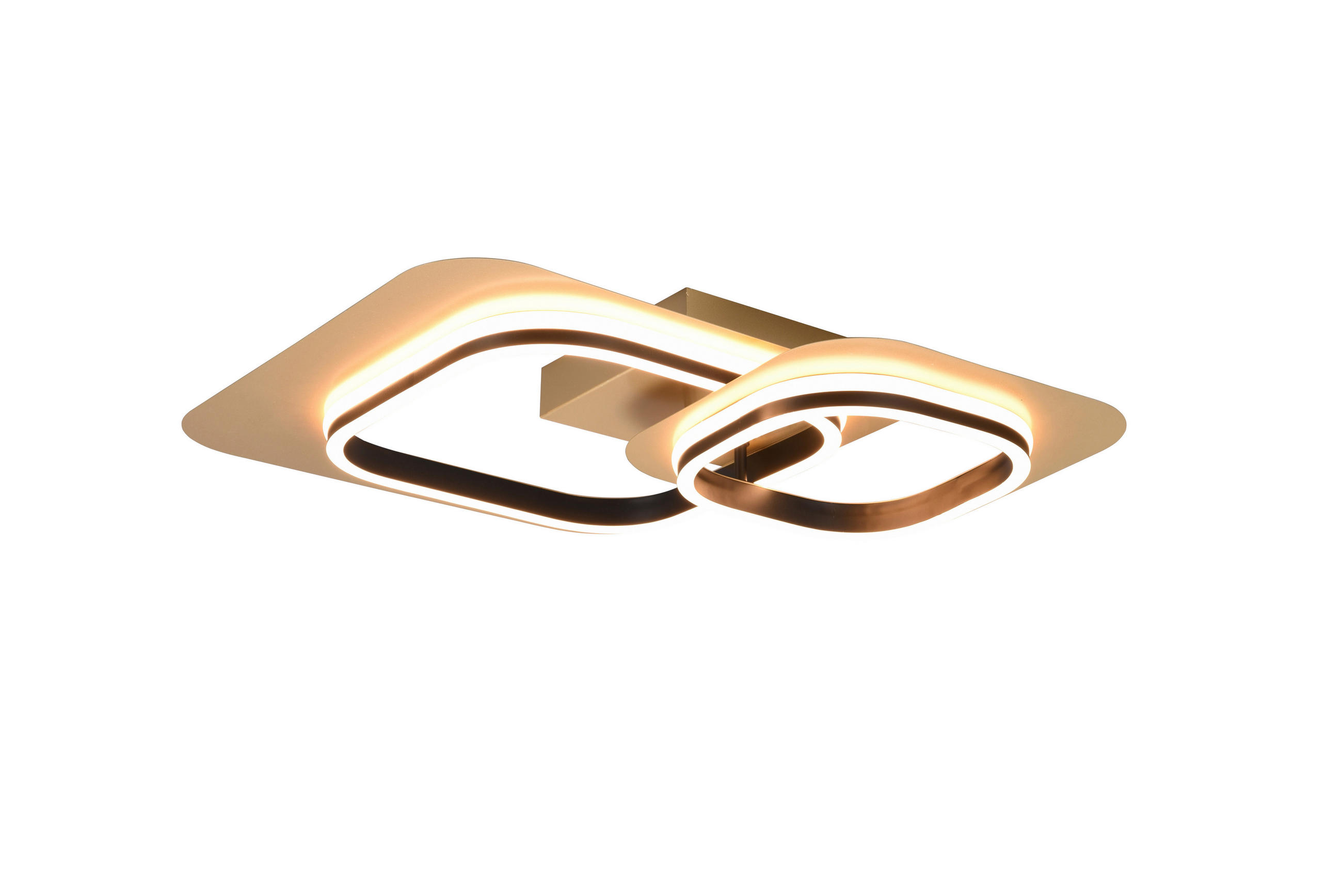 LED-DECKENLEUCHTE    52/54/10 cm  - Goldfarben/Schwarz, Basics, Metall (52/54/10cm) - Trio Leuchten