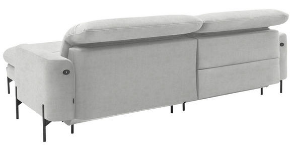 ECKSOFA in Flachgewebe Ecru  - Ecru/Schwarz, Design, Textil/Metall (252/191cm) - Dieter Knoll