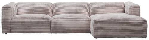 ECKSOFA FEBE Taupe Cord  - Taupe/Schwarz, Design, Kunststoff/Textil (332/163cm) - Stylife