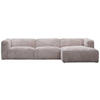 ECKSOFA in Cord Taupe  - Taupe/Schwarz, Design, Kunststoff/Textil (332/163cm) - Livetastic