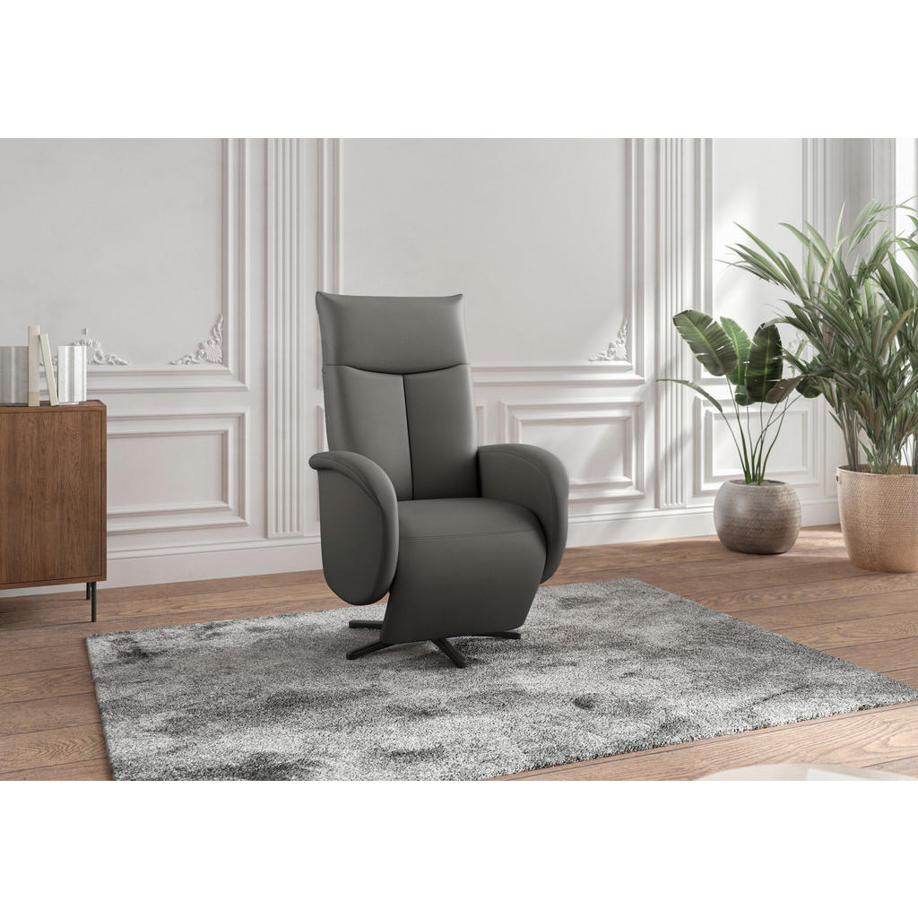 Sit & More RELAXAČNÉ KRESLO, koža, antracitová