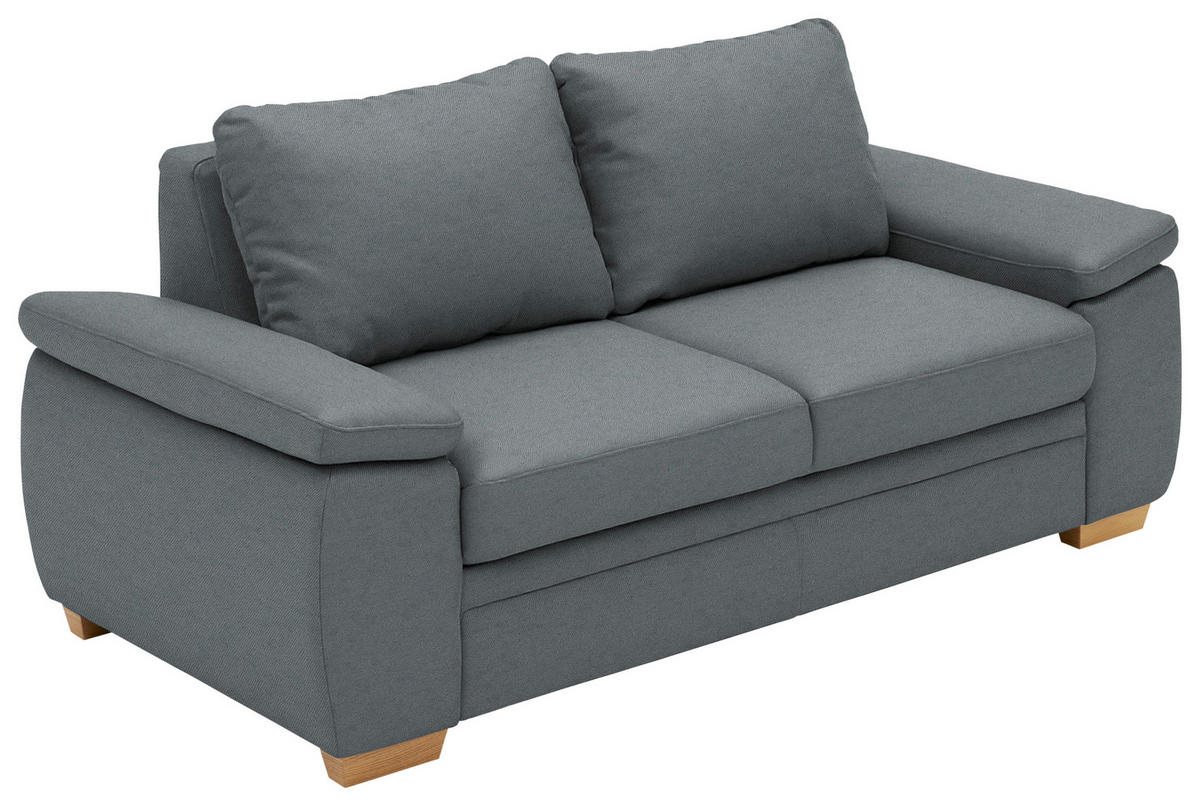 SCHLAFSOFA Chenille Anthrazit Typenauswahl, Stoffauswahl, Rücken echt  - Eiche Bianco/Anthrazit, Konventionell, Holz/Textil (196/90/100cm) - Beldomo Style