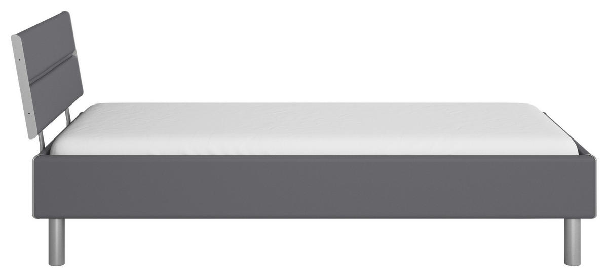 BETT 90/200 cm  in Grau  - Alufarben/Grau, Design, Metall (90/200cm) - Carryhome