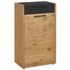 SCHUHSCHRANK Eiche, Balkeneiche furniert Schwarz, Eichefarben  - Eichefarben/Schwarz, Design, Holz/Holzwerkstoff (61/103/37cm)