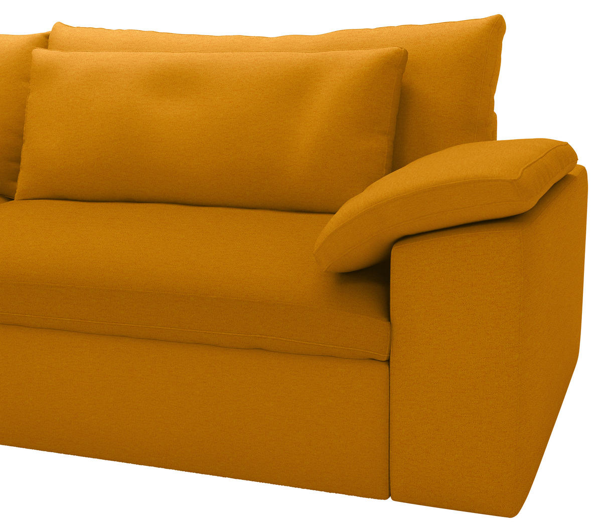 ECKSOFA Flachgewebe Currygelb  - Currygelb/Schwarz, Modern, Kunststoff/Textil (198/306cm) - Carryhome