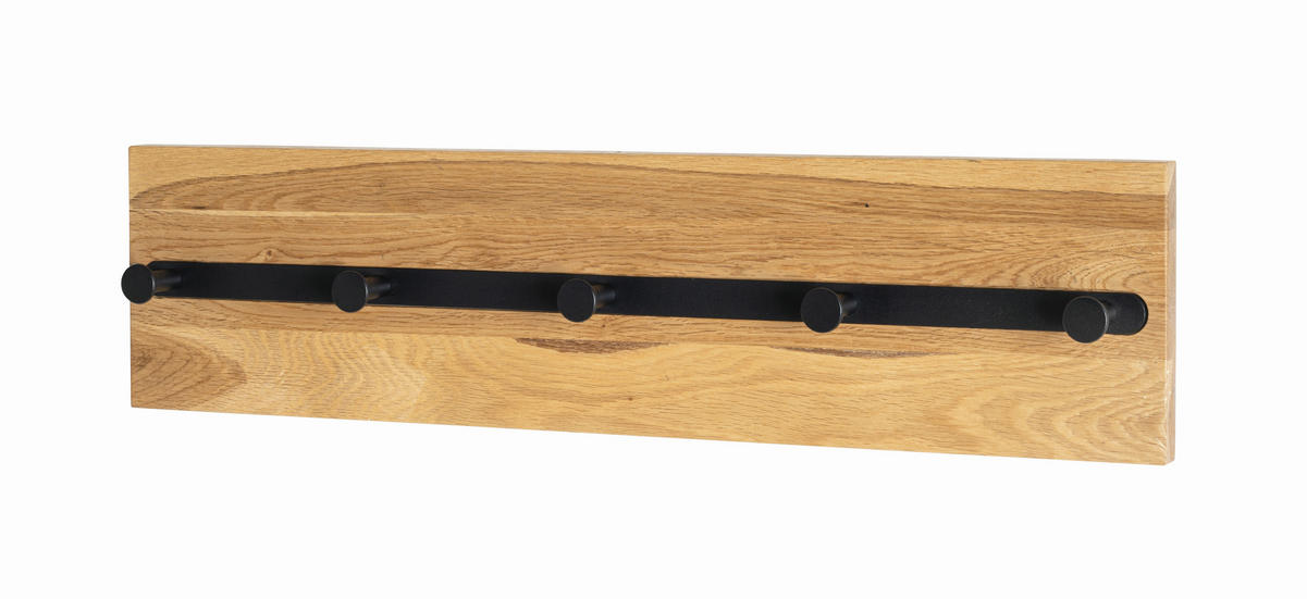 WANDGARDEROBE  in Eiche massiv Schwarz, Eichefarben  - Eichefarben/Schwarz, Design, Holz/Metall (60/15/6cm)