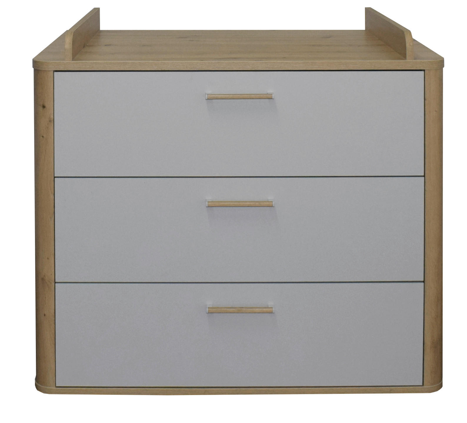 WICKELKOMMODE Lilly Eiche Artisan  - Eiche Artisan/Grau, Basics, Holzwerkstoff/Kunststoff (100/93-98/45-71cm)