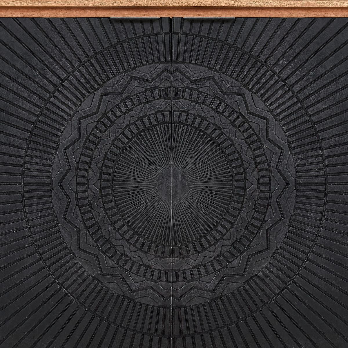 TÁLALÓSZEKRÉNY 175/90/40 cm  - akáciaszínű/fekete, Design, fém/fa (175/90/40cm) - Ambia Home