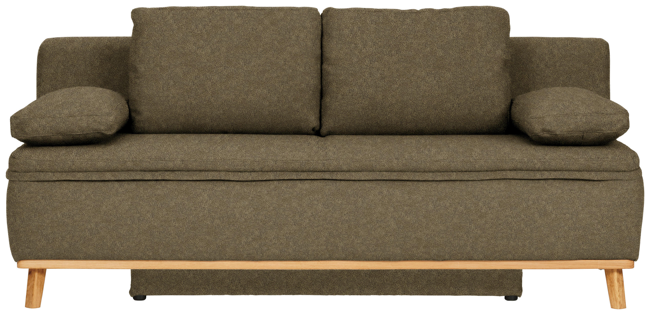 SCHLAFSOFA in Flachgewebe Grün  - Naturfarben/Grün, KONVENTIONELL, Holz/Textil (203/95/96cm) - Venda
