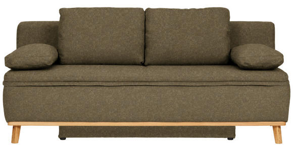 SCHLAFSOFA in Flachgewebe Grün  - Naturfarben/Grün, KONVENTIONELL, Holz/Textil (203/95/96cm) - Venda