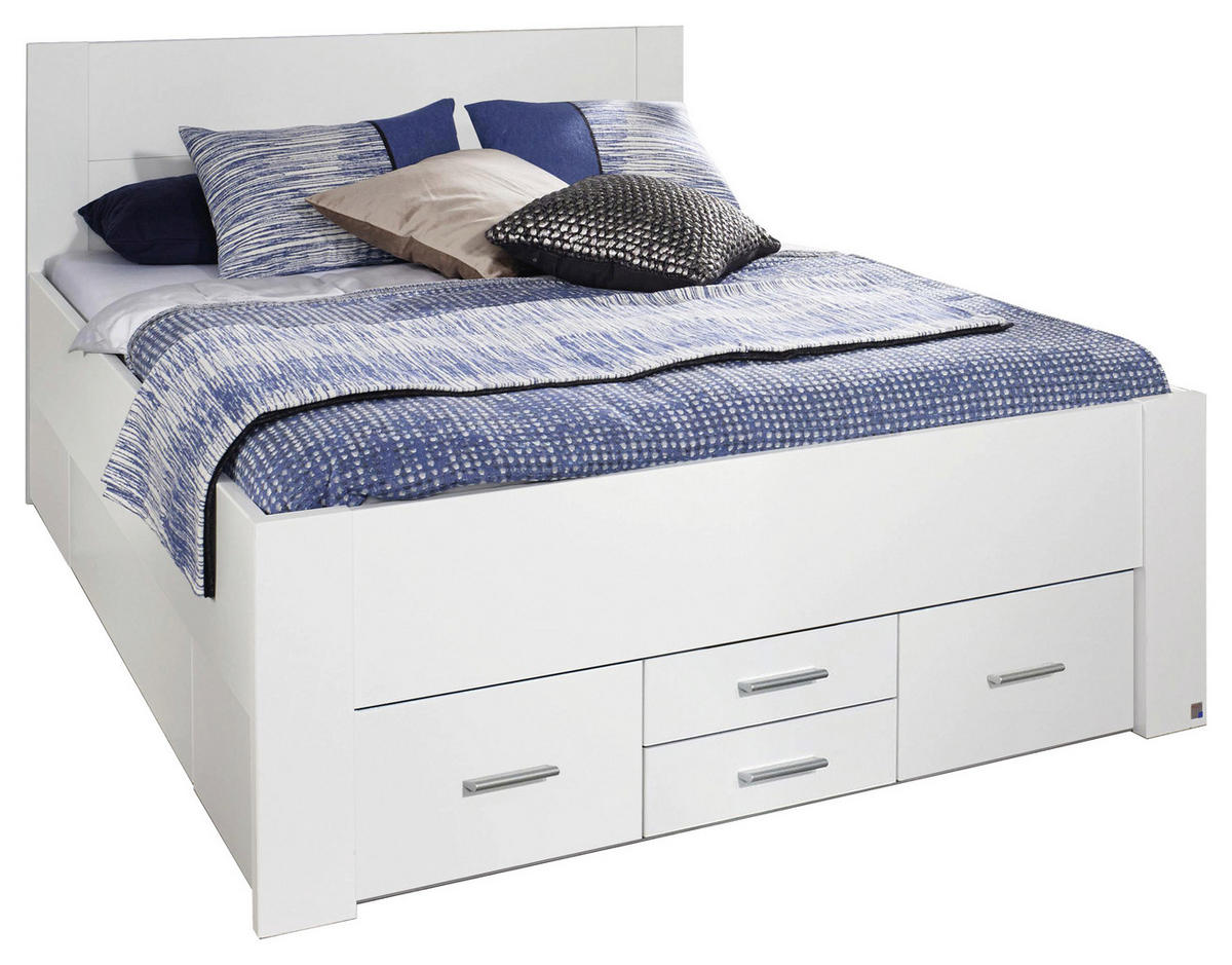 STAURAUMBETT 160/200 cm  in Weiß  - Weiß, Basics, Holzwerkstoff (160/200cm) - Rauch Möbel