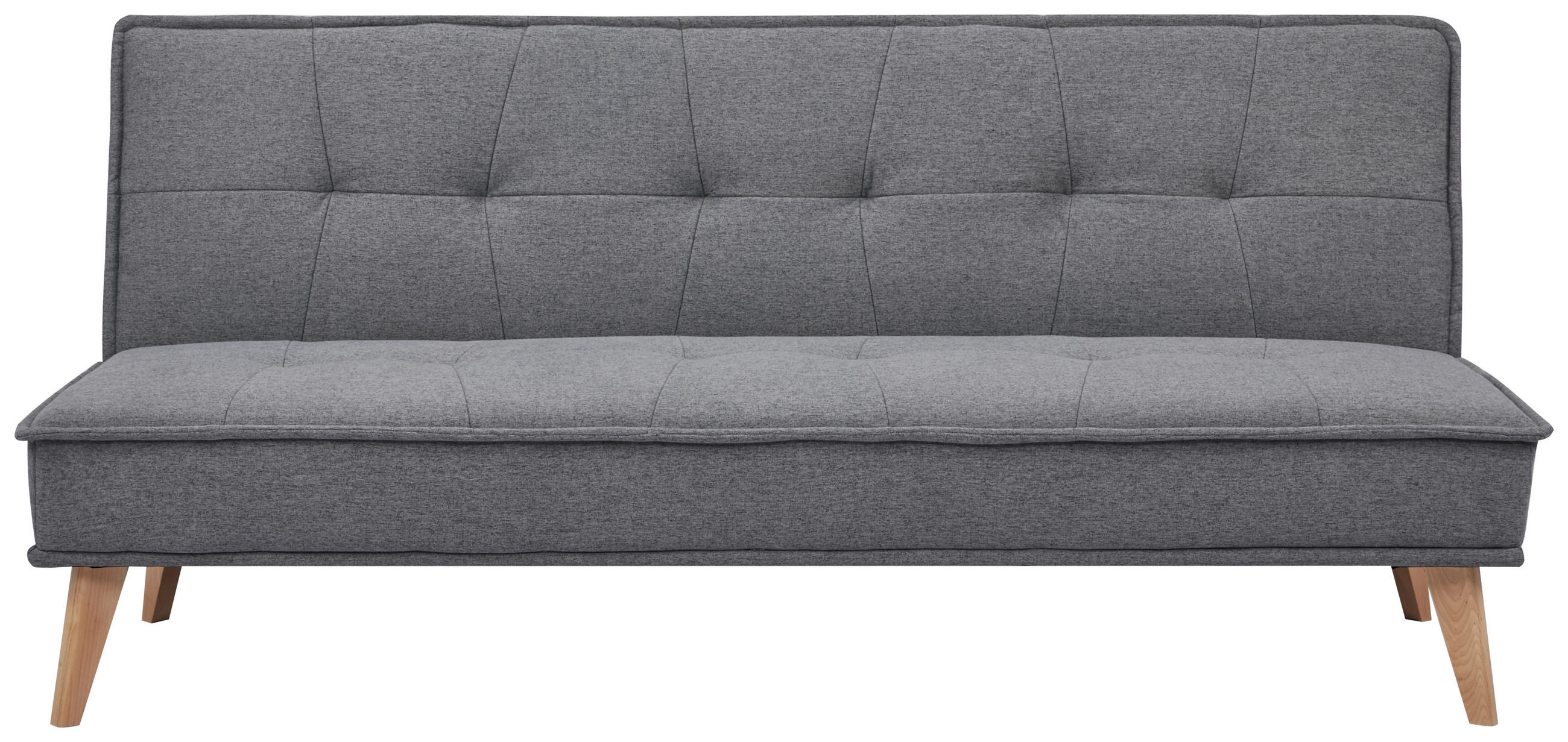 SCHLAFSOFA Textil Grau  - Kieferfarben/Grau, Design, Holz/Textil (181/82/85cm) - MID.YOU